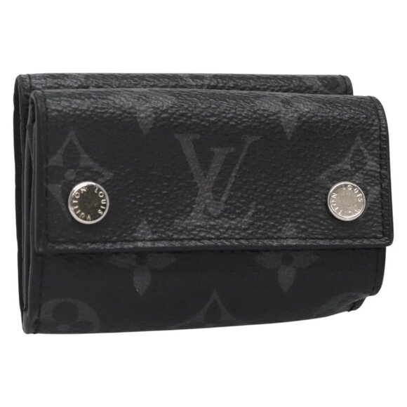 LOUIS VUITTON Monogram Eclipse Discovery Compact Wallet M67630 LV Auth 135759 - Picture 1 of 15